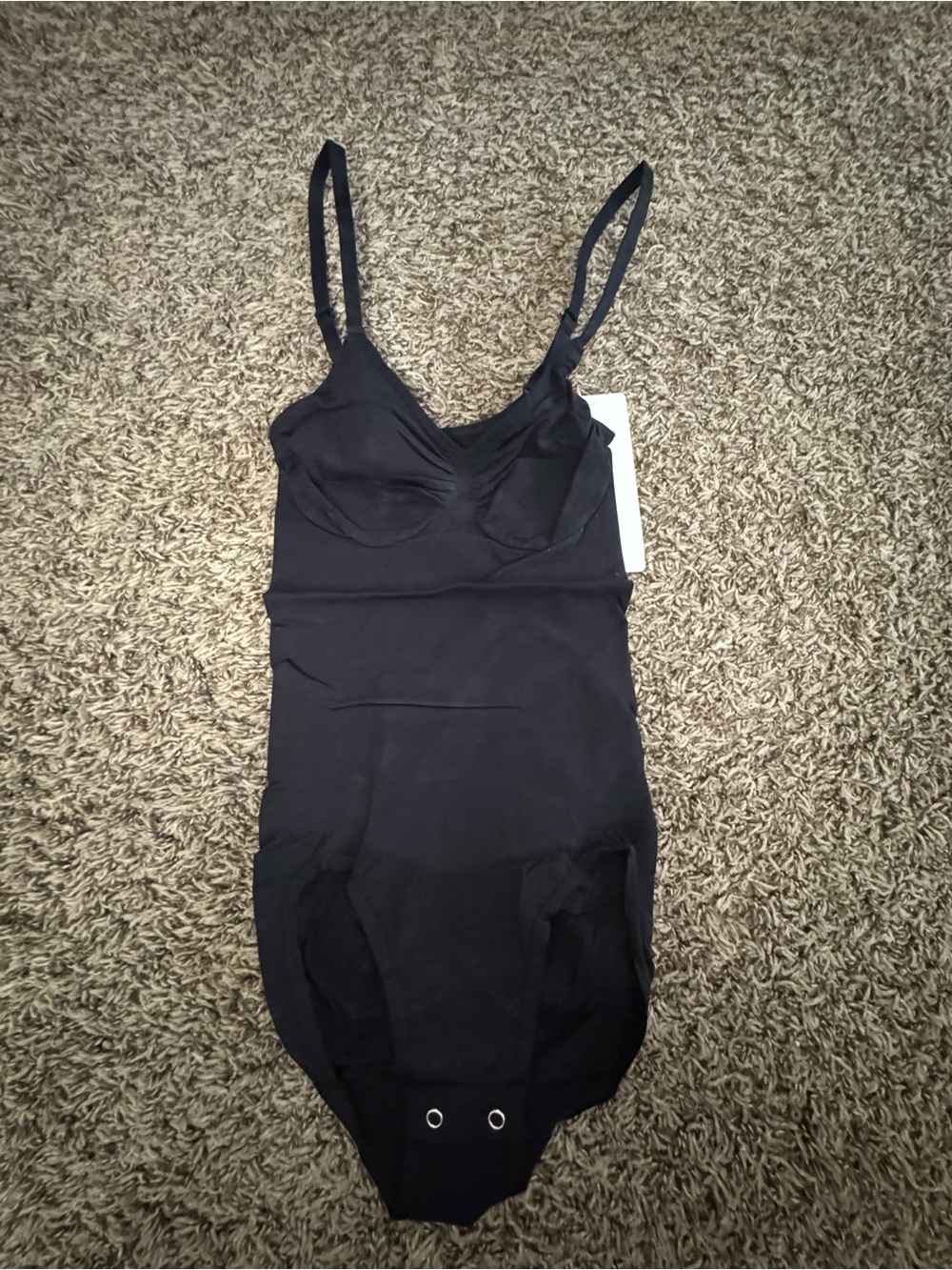 Black Seamless Shapewear Bodysuit with Adjustable Straps